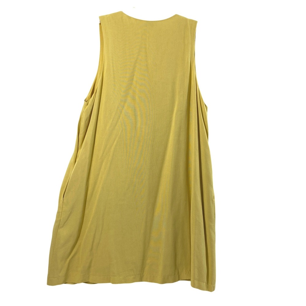 Umgee Dress Women Medium Yellow Floral Embroidered V-Neck Sleeveless Boho Shift - Picture 3 of 11